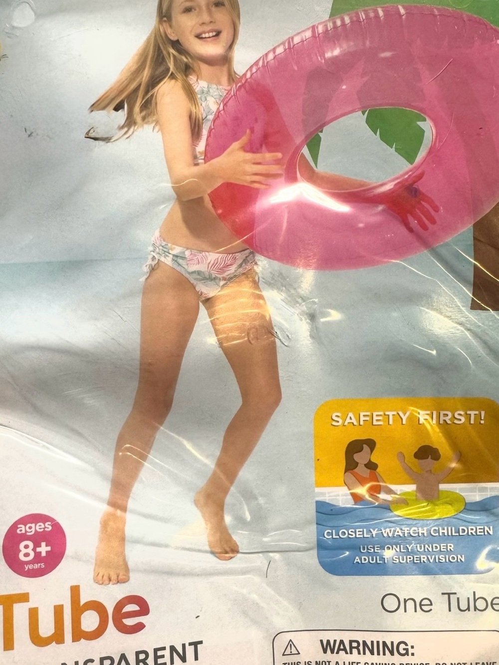 Kids Pink Inflatable Swim Tube